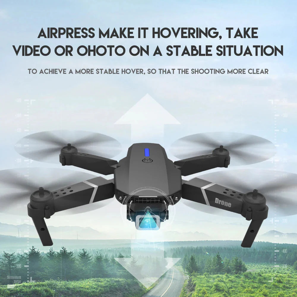 E88 Pro Foldable Quadcopter Drone - WIFI FPV, HD 4K Camera, Altitude Hold